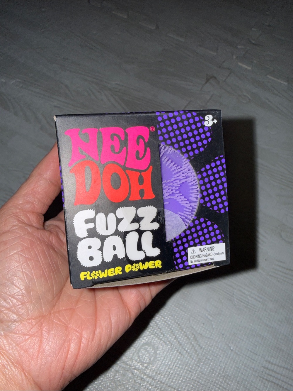 Needoh Fuzz Ball flower power- Purple Velvet Squeeze 💯 authentic guarantee!